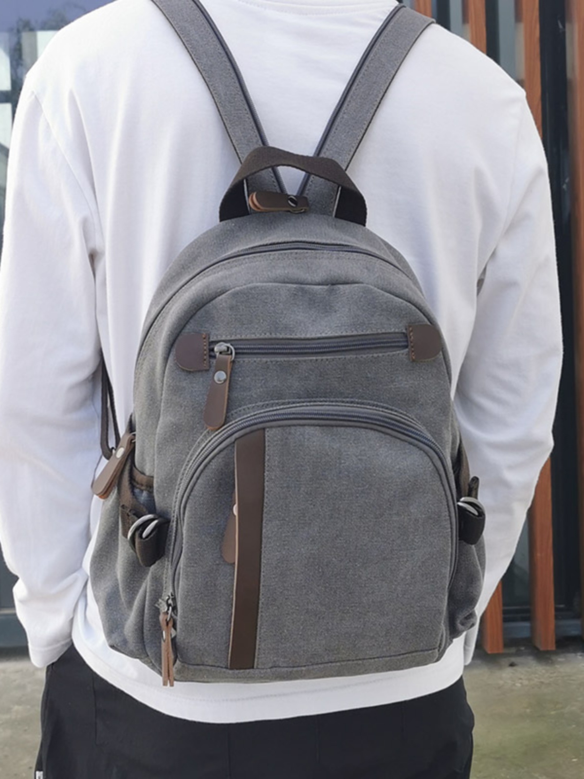 Canvas Backpack Casual - Ransel Kanvas Kecil Tas Dada Multifungsi