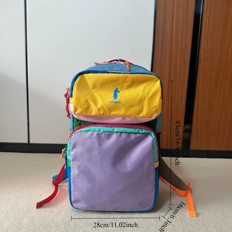 Ransel Dopamine Color Block Ri - Canvas Backpack Casual ulasan dan harga
