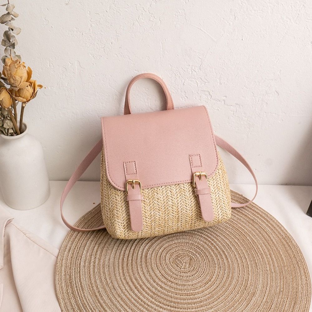 Tas Ransel Jerami Kulit PU Fas - Leather Backpack Vintage ulasan dan harga